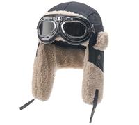 Gorro de Cazador de Invierno - Gorro de Aviador de 62 cm, protección Completa | Bombardero de Piel sintética cálido de Lana de Cordero de con Cierre de Gancho en la Barbilla, trampero de Invierno