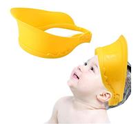 Gorro de champú impermeable para niños, de silicona ajustable (amarillo)