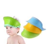 Gorro de champú impermeable para niños y bebés, de silicona, ajustable, color verde