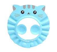 Gorro de champú para baby shower, suave, ajustable, protección para la cabeza, gorro de champú para niños y bebés, accesorios de ducha para proteger los ojos y las orejas para niños (azul)