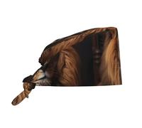 Gorro De Chef La Mirada del León Gorros De Trabajo Talla Única Bandana Unisex Sombrero De Cocinero para Sanitario Cocinar Trabajo