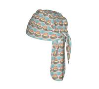 Gorro de ciclismo con estampado de pastel grande con texto en inglés "Happy Birthday", banda elástica para yoga, correr, todos los días, unisex, transpirable