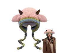 Gorro de con forma de oreja de oveja | Gorro de con capucha de cuerno de oveja, con solapas para las orejas, sombreros de esquí y nieve, forro de para esquí al aire libre, viajes