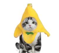 Gorro de cosplay de animales, bonito gorro de gatito, ropa novedosa para mascotas, cómoda diadema de dibujos animados, adorable accesorio de felpa con correa segura para cachorro de Halloween o uso de