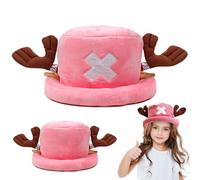 Gorro de Cosplay de Anime Chopper de Una Pieza - Color Rosa, Sombrero de Dibujos Animados, Peluche de Invierno para Fiesta de Cumpleaños, Bonito