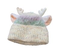 Gorro de cuernos de ciervo, gorro de ciervo de punto, gorro de reno cálido, gorro de punto de Navidad, ciervos, disfraz de cuernos para invierno, Navidad, Halloween, fiesta, adultos, jóvenes, niños