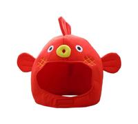 Gorro de disfraz con forma de pez inflado, divertido animal de peluche, para cosplay, accesorios de fotos, festivales, fiestas, color rojo