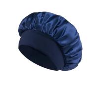 Gorro de dormir ala ancha y liso, banda elástica, gorro ancho Unisex, noche for el cuidado del cabello, producto for baño la cara Para Dormir(Dark Blue)