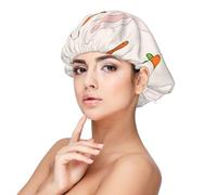 Gorro de dormir de satén con diseño de conejo sonriente para adultos, protección y comodidad para el cabello, color negro, Negro -, talla única