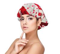 Gorro de dormir de satén con estampado de feliz día de San Valentín, mantiene el peinado y garantiza un sueño cómodo, 13 pulgadas, color negro, Negro -, talla única