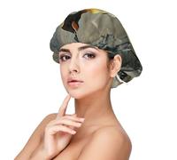 Gorro de dormir de satén para adultos, con estampado de pingüino, unisex, para dormir, protege el cabello, 13 pulgadas, color negro, Negro, Talla única