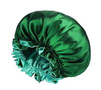 Gorro de dormir liso satén for mujer, gorro for el cuidado del cabello, sedoso, gorros ducha cómodos, banda flores, Unisex Para Dormir(Green)