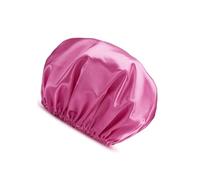 Gorro de dormir para mujer, doble impermeable, elástico, gorro de ducha grueso para la cabeza de niña, para salón, color rojo rosa