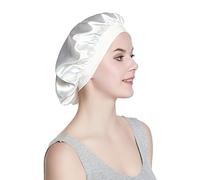 Gorro De Dormir para Niñas De Pelo Rizado Capó De Lujo Blanco Satinado