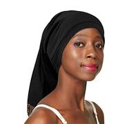 Gorro de dormir para rastas, trenzas, pelo rizado ajustable unisex - Negro - Talla única