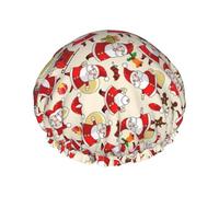 Gorro de ducha con banda elástica con estampado de Papá Noel de dibujos animados navideños para accesorios básicos de viaje de Hotel suministros de limpieza