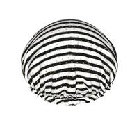 Gorro de ducha con banda elástica con estampado de rayas de puntos dorados y tinta para accesorios básicos de viaje de Hotel suministros de limpieza