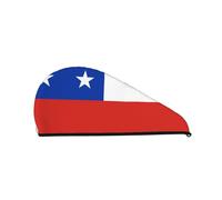 Gorro de ducha con bandera de Chile: buen rendimiento de absorción de agua y es adecuado para hadas con todo tipo de tipos de cabello