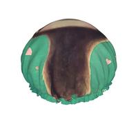 Gorro de ducha con bonito estampado de perezoso para mujer, gorro de ducha grande lavable con banda elástica