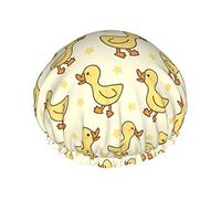 Gorro de ducha con dibujos de patos bonitos, gorros de baño, gorro impermeable para el pelo, gorros de ducha ligeros de doble capa para mujeres, hombres, niños y adolescentes
