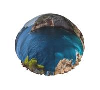 Gorro de ducha con estampado de arco en Mallorca España para mujer, gorro de baño impermeable de doble capa, gorro de ducha elástico reutilizable, protección para el cabello, gorro de baño para salón