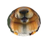 Gorro de ducha con estampado de ardilla para mujer, ligero, reutilizable, suave, impermeable, a prueba de fugas.