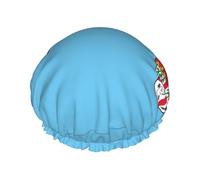 Gorro de ducha con estampado de bandera de Fiji, doble capa, transpirable, correa elástica ajustable, artículos esenciales duraderos para viajes de hotel