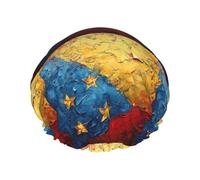 Gorro de ducha con estampado de bandera de Venezuela para mujer divertido | Gorro de pelo novedoso para bañarse | Gorro de baño | Doble capa