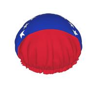 Gorro de ducha con estampado de bandera de Venezuela para mujer, ligero, reutilizable, suave, impermeable, a prueba de fugas.