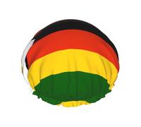 Gorro de ducha con estampado de bandera de Zimbabue, doble capa, transpirable, correa elástica ajustable, artículos esenciales duraderos para viajes de hotel