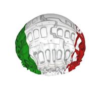 Gorro de ducha con estampado de bandera italiana del Coliseo romano, reutilizable, doble capa, artículos esenciales de viaje de hotel, accesorios de ducha de salón, talla única