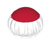 Gorro de ducha con estampado de bandera japonesa, gorro de ducha ajustable para mujer, elegante, grande, impermeable