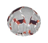 Gorro de ducha con estampado de Beagle para mujer, ligero, reutilizable, suave, impermeable, a prueba de fugas.
