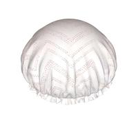 Gorro de ducha con estampado de bonito patrón brillante, gorro de baño reutilizable, doble capa, correa elástica ajustable, esencial para viaje duradero