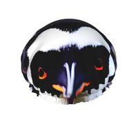 Gorro de ducha con estampado de cabeza de pingüino para mujer, gorro de ducha grande lavable con banda elástica