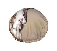 Gorro de ducha con estampado de cabra y animales, gorro de ducha reutilizable impermeable para mujeres y hombres, gorros de baño para el cabello