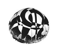 Gorro de ducha con estampado de Clefs de música con tema Musical para mujer, gorros de ducha de tela de doble capa reutilizables, gorros para el pelo para niñas