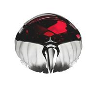 Gorro de ducha con estampado de copa de vino para mujer, ligero, reutilizable, suave, impermeable, a prueba de fugas.