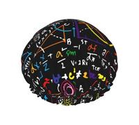 Gorro de ducha con estampado de fórmula matemática para mujer, divertido, reutilizable | Gorro de pelo novedoso para bañarse | Sombrero de capa