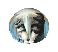 Gorro de ducha con estampado de gatito para dormitorio, reutilizable, doble capa, transpirable, de secado rápido, perfecto para el hogar, spa, hotel y viajes