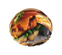 Gorro de ducha con estampado de hamburguesa y patas de pollo para mujer, gorro de baño elástico de doble capa para el hogar, spa, hotel y peluquería
