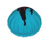 Gorro de ducha con estampado de karate para hombre, ligero, reutilizable, suave, impermeable, a prueba de fugas.