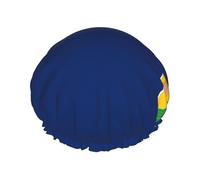 Gorro de ducha con estampado de la bandera de las Islas Turcas y Caicos - Gorro de ducha reutilizable de doble capa - Gorro de ducha transpirable para viajes, hotel y uso doméstico