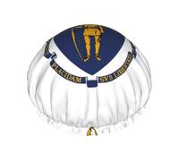 Gorro de ducha con estampado de la bandera del estado de Massachusetts, gorra de pelo ajustable para mujer, elegante, grande, impermeable