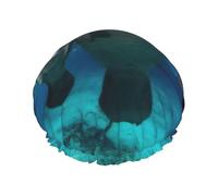 Gorro de ducha con estampado de manatíes de las Indias Occidentales, gorro de ducha forrado para mujer, reutilizable, doble capa impermeable