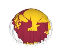 Gorro de ducha con estampado de mapa de la bandera de Sri Lanka para mujer, gorro de baño reutilizable, gorro de ducha transpirable, gorro de ducha ajustable