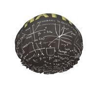 Gorro de ducha con estampado de matemáticas para mujer, ligero, reutilizable, suave, impermeable, a prueba de fugas.