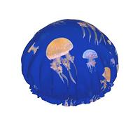 Gorro de ducha con estampado de medusas, gorro de baño impermeable, reutilizable, gorro de ducha para mujeres y hombres, gorros de baño para el cabello
