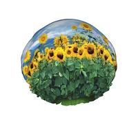 Gorro de ducha con estampado de pastizales y girasoles, gorro de ducha impermeable reutilizable para mujeres y hombres, gorros de baño para el cabello