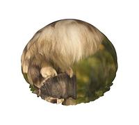Gorro de ducha con estampado de perro Pug, gorros de baño impermeables y reutilizables para mujeres, hombres, niños y niñas, salón de spa